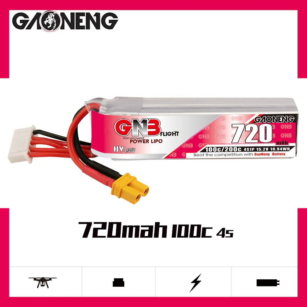 Gaoneng GNB 4S 720MAH 100C HV Li-Po Battery - XT30 - Image 3