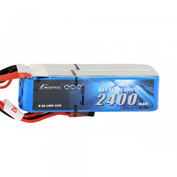 Gens Ace 2400mAh 7.4V RX 2S1P Lipo Battery Pack with JST-SYP Plug - Image 3
